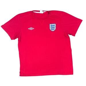 Umbro England Football 2010 Soccer Away Shirt Jersey Tee T-Shirt size XL Red